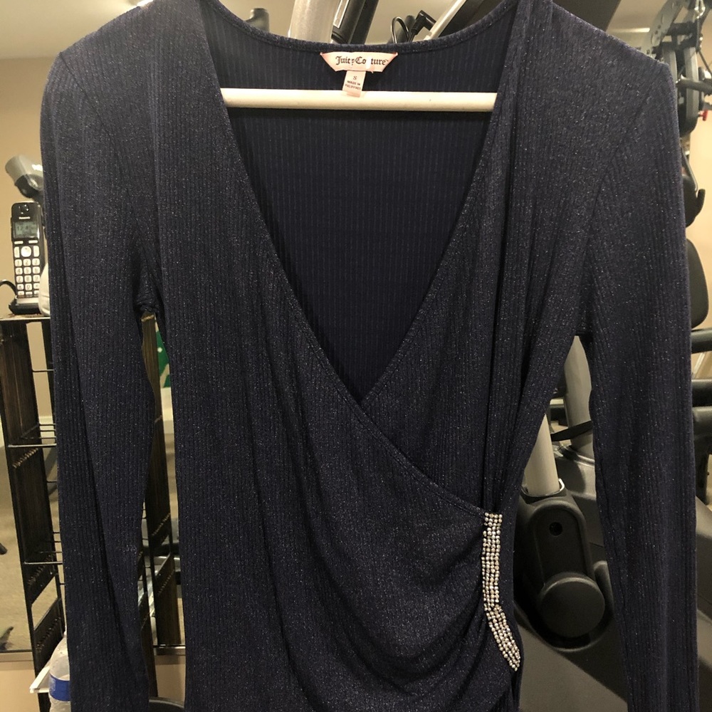 Navy Top with Silver Shimmer
